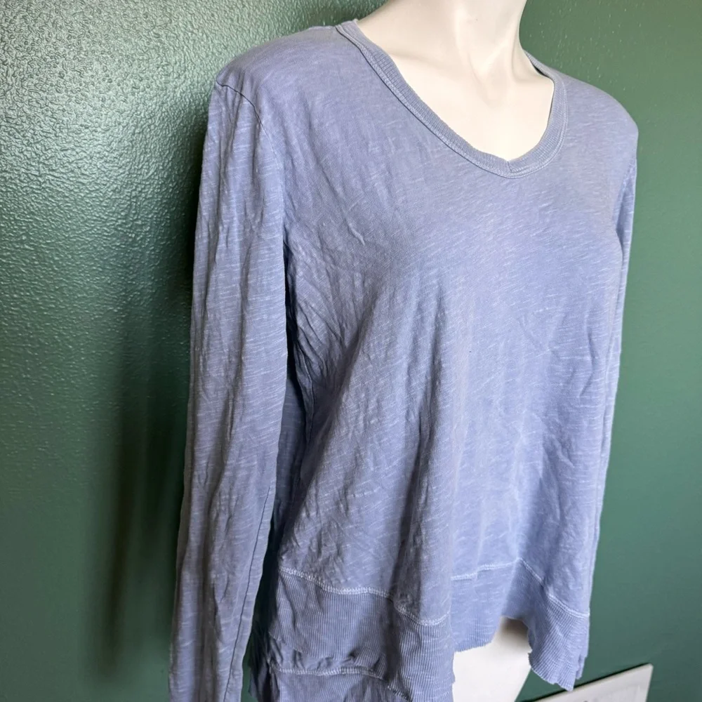 Wilt Made In USA Medium Light Dusty Blue Shirt Long Sleeve Flowy Tiered Top - Picture 5 of 8